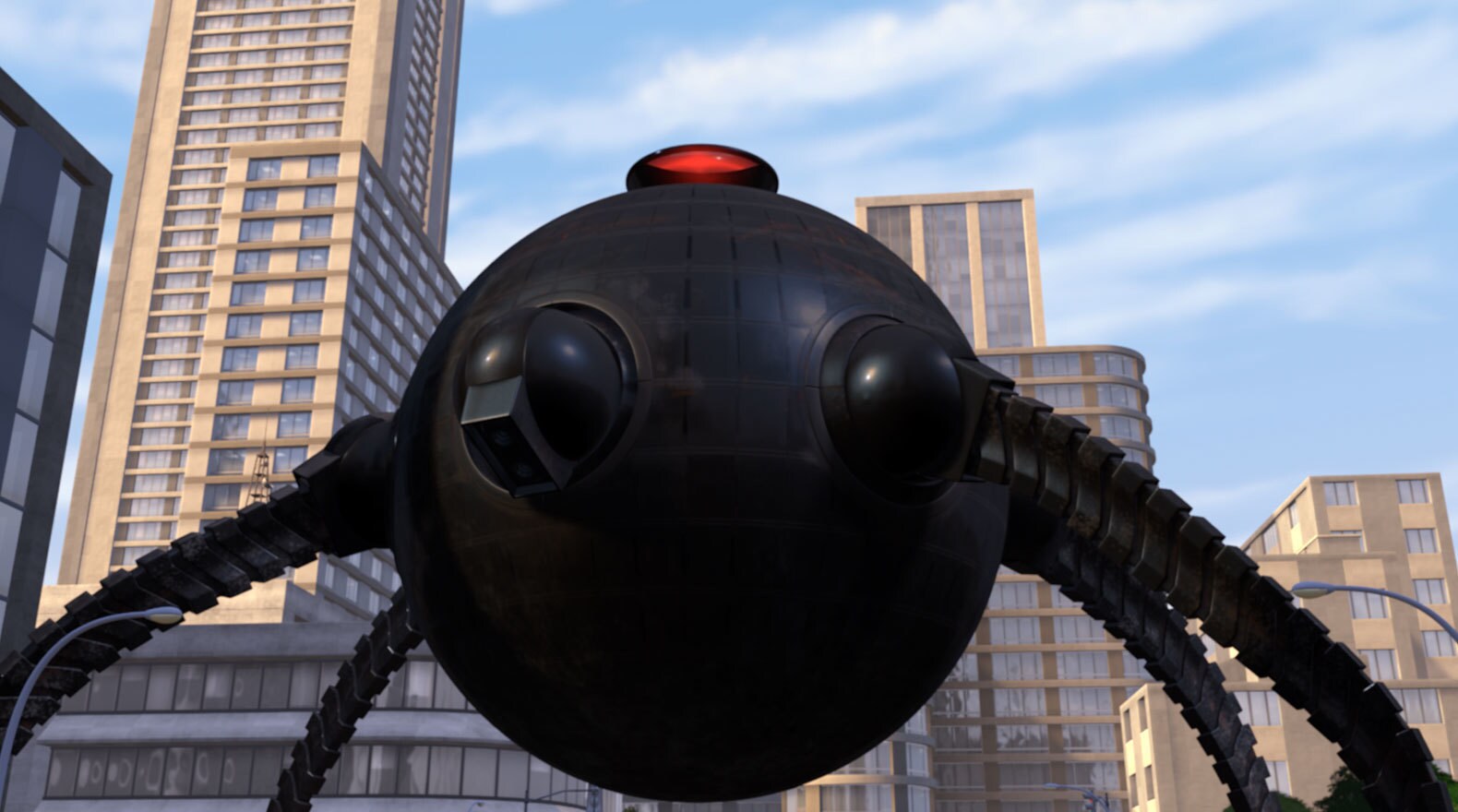 Syndrome’s invention and Omnidroid, is let loose on the city from the movie "The Incredibles"