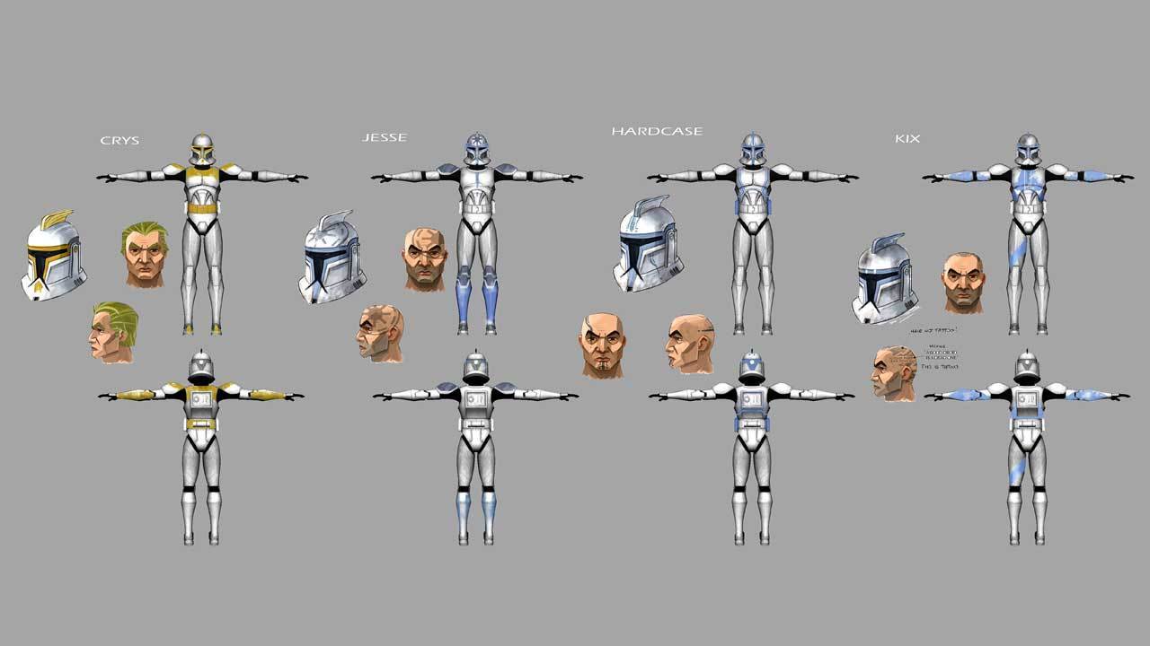 Clone trooper armor, tattoo and hair designs
