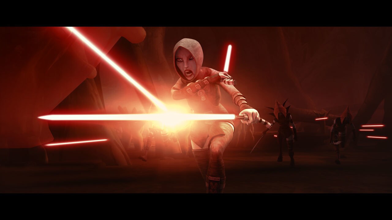 It pains Ventress to know the droid army is only here because of her. The Nightsisters use the gn...