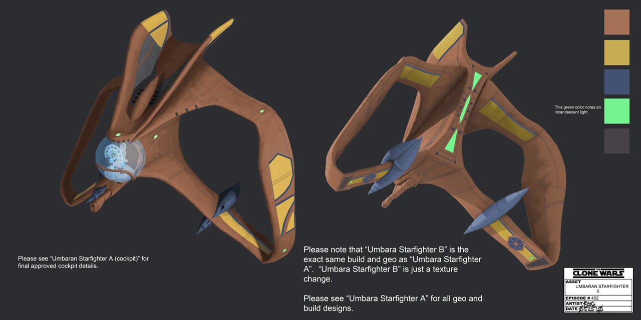 Final design and color scheme for Umbaran starfighter