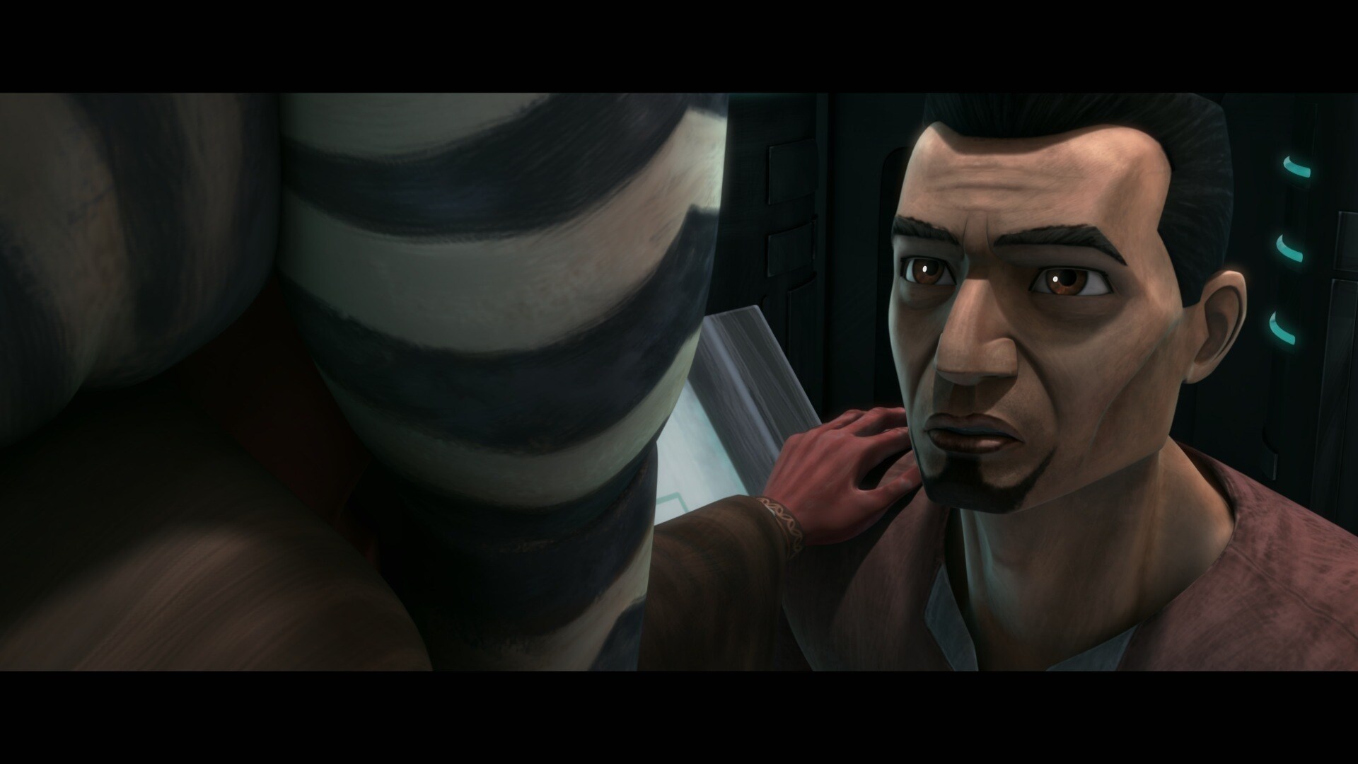 Nala Se blames Fives for Tup's death, an accusation that goads Fives into anger, but Shaak Ti ord...
