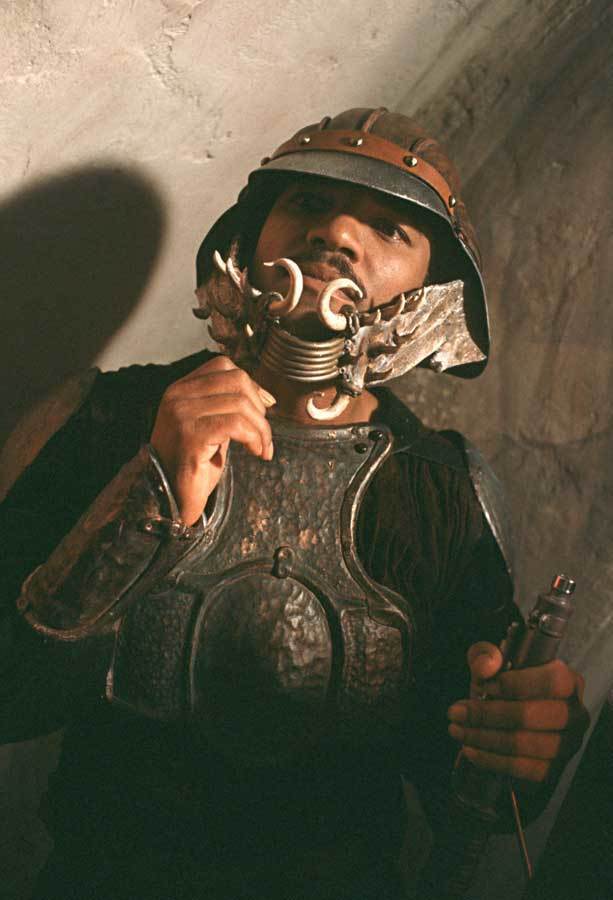 Once on Tatooine, Lando infiltrated Jabba's palace, disguising himself as a guard for hire. He wa...