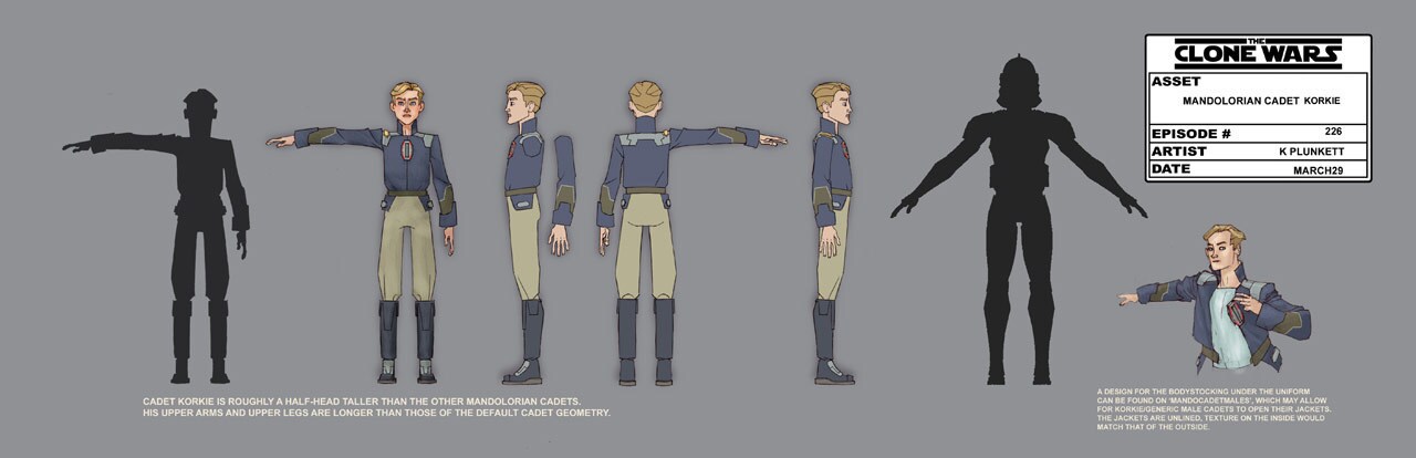Concept art of Mandalorian cadet Korkie