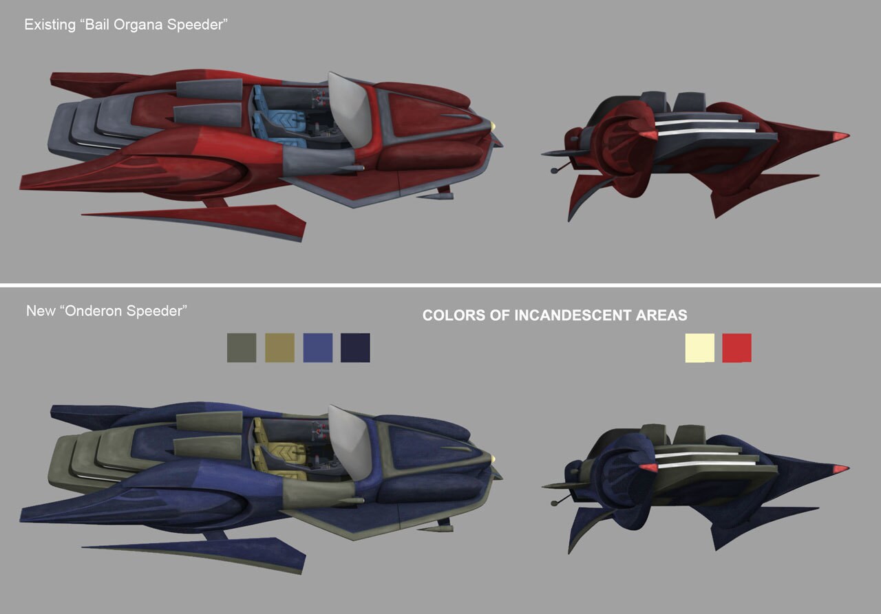 A popular landspeeder design seen in Iziz matches the shape and lines of the airspeeder used by B...