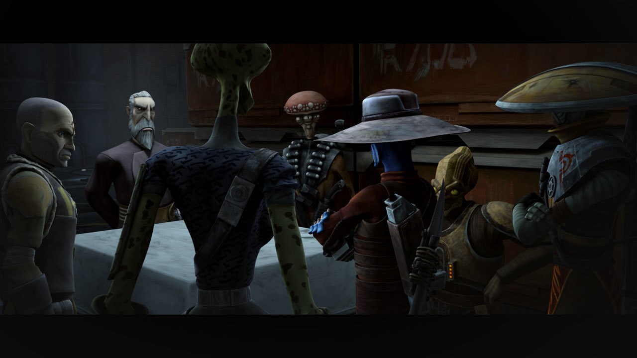 The bounty hunter team infiltrates a warehouse in Theed, eliminating the hapless workers. Now in ...
