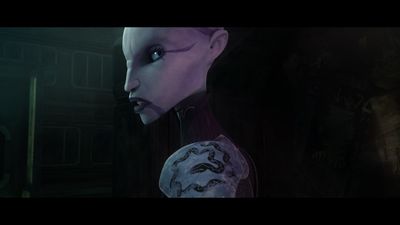 In the underlevels, Ventress explains to Anakin how she was attacked in an alleyway after departi...
