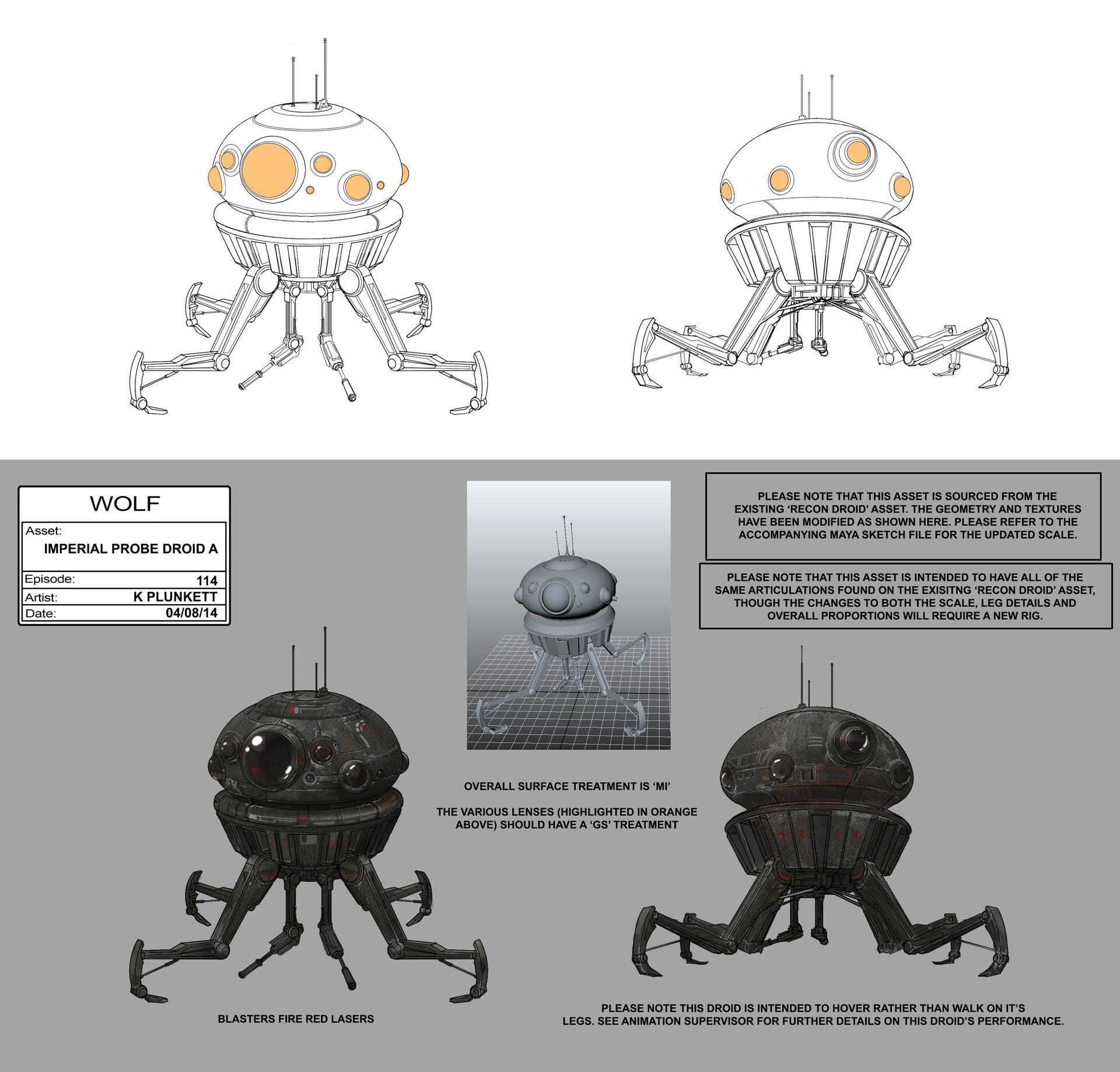 Imperial probe droid illustration by Kilian Plunkett.