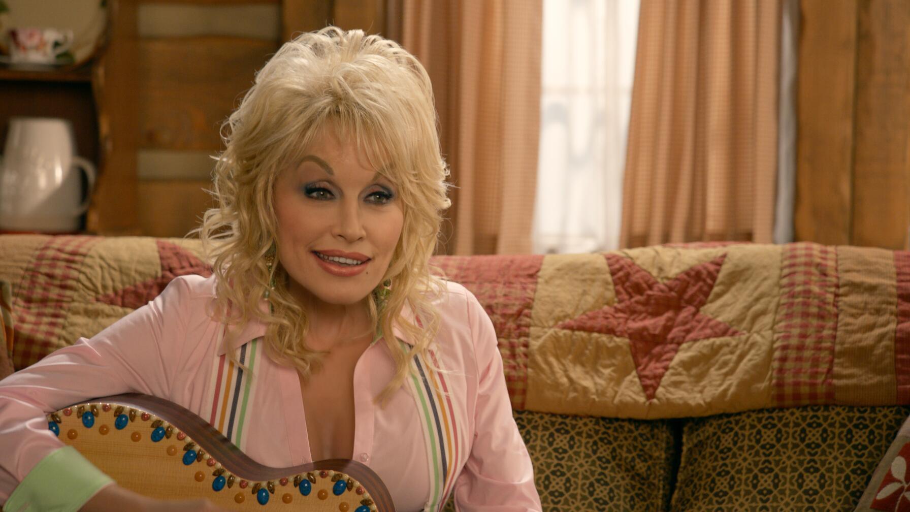 The Orville: New Horizons -- “Midnight Blue” - Episode 308 -- Kelly and Bortus are assigned to a mission that takes them to Heveena’s sanctuary world. Dolly Parton, shown. (Photo by: Greg Gayne/Hulu)