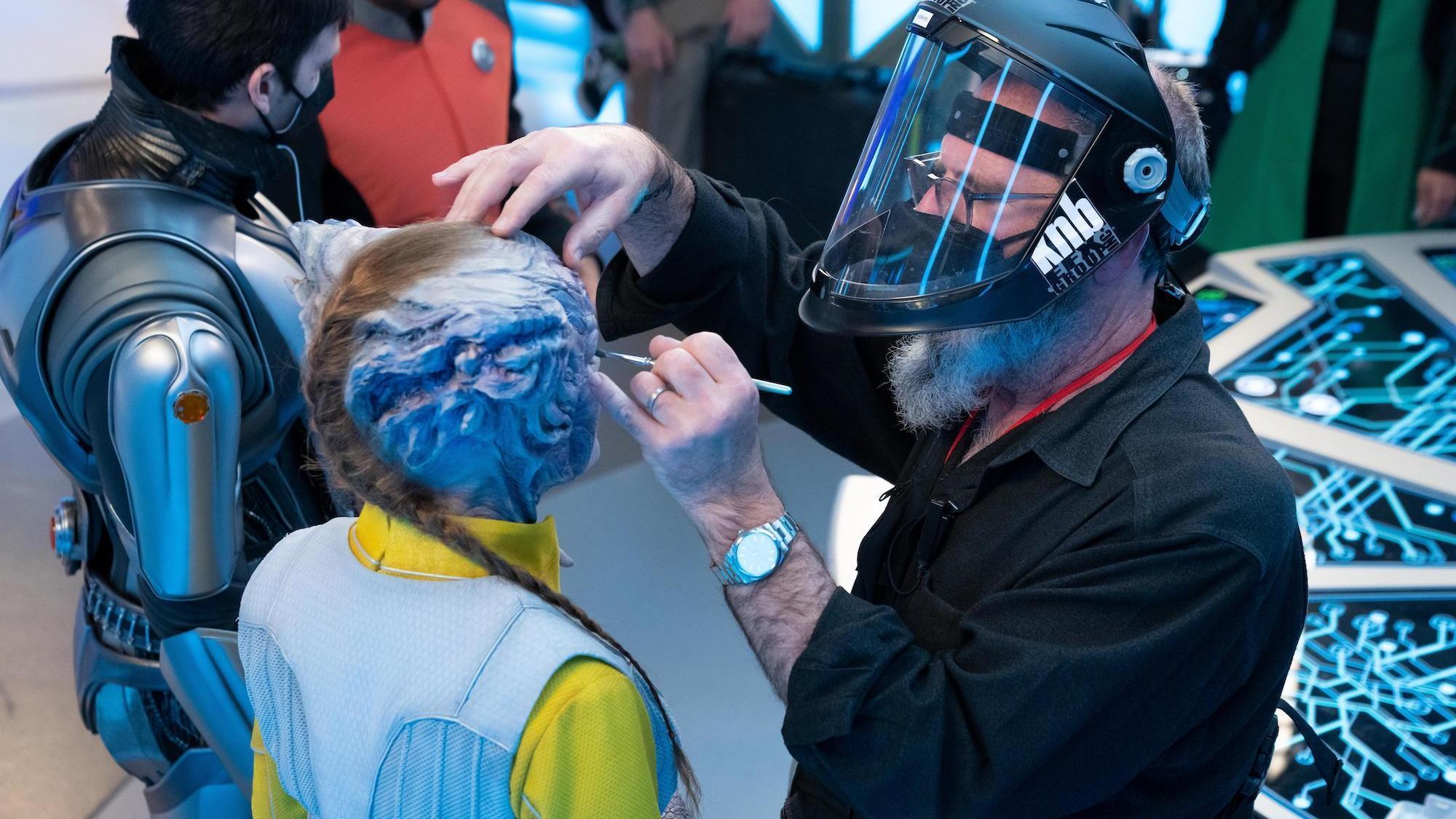 The Orville: New Horizons -- “From Unknown Graves” - Episode 307 -- The Orville discovers a Kaylon with a very special ability. Makeup Artist Howard Berger, shown. (Photo by: Greg Gayne/Hulu)