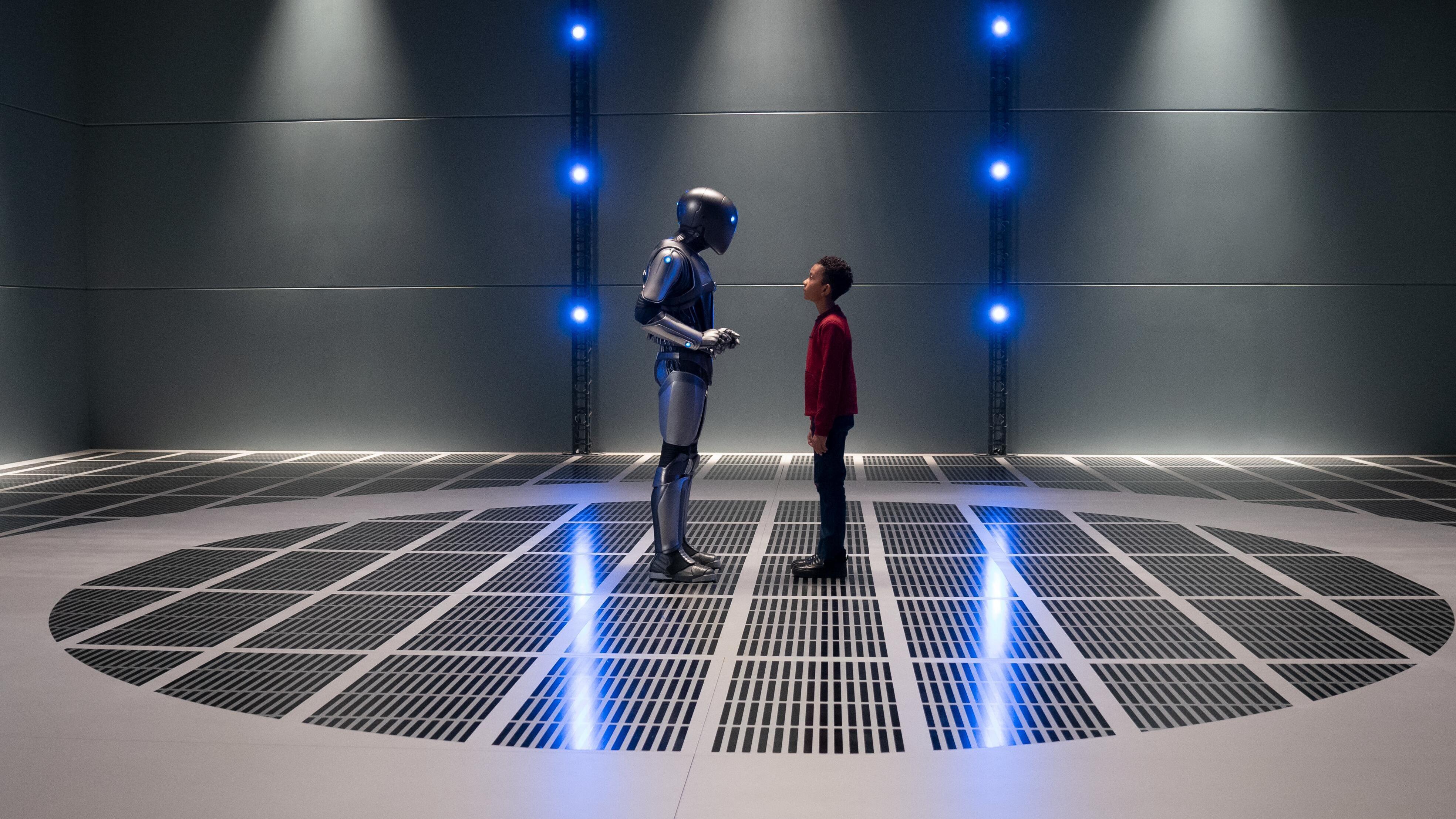 The Orville: New Horizons -- “Electric Sheep” - Episode 301 - The Orville crew deals with the interpersonal aftermath of the battle against the Kaylon on the season three premiere of “The Orville: New Horizons”. Isaac (Mark Jackson) and Ty Finn (Kai Wener), shown. (Photo by: Michael Desmond/Hulu)
