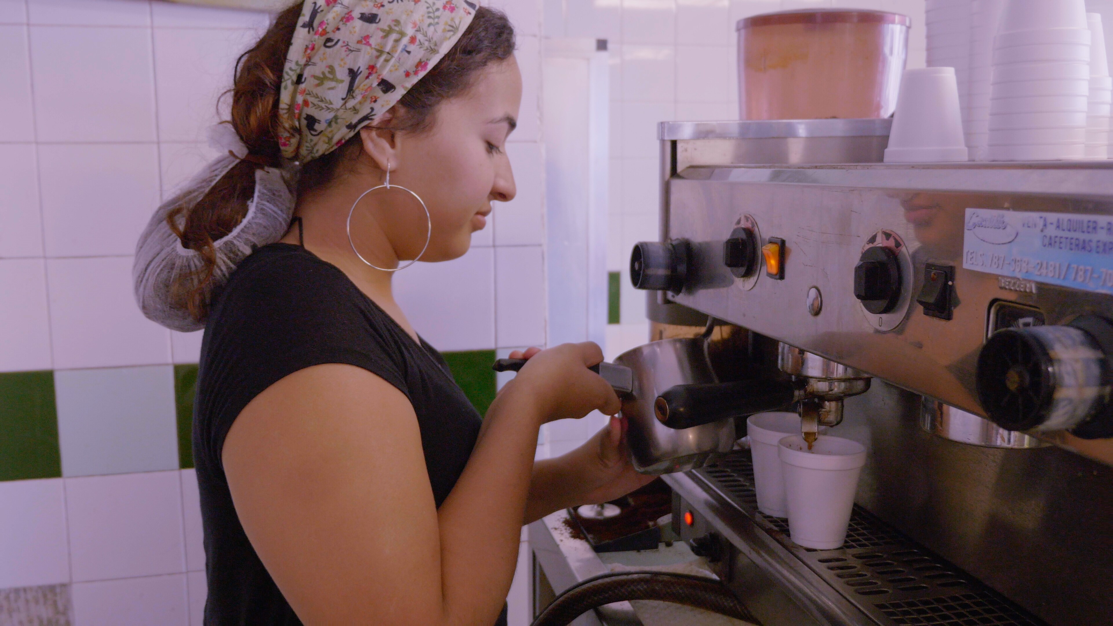 Bayamon, Puerto Rico - Alondra Toledo working at her family's bakery. (Credit: Future of Work Film Inc)
