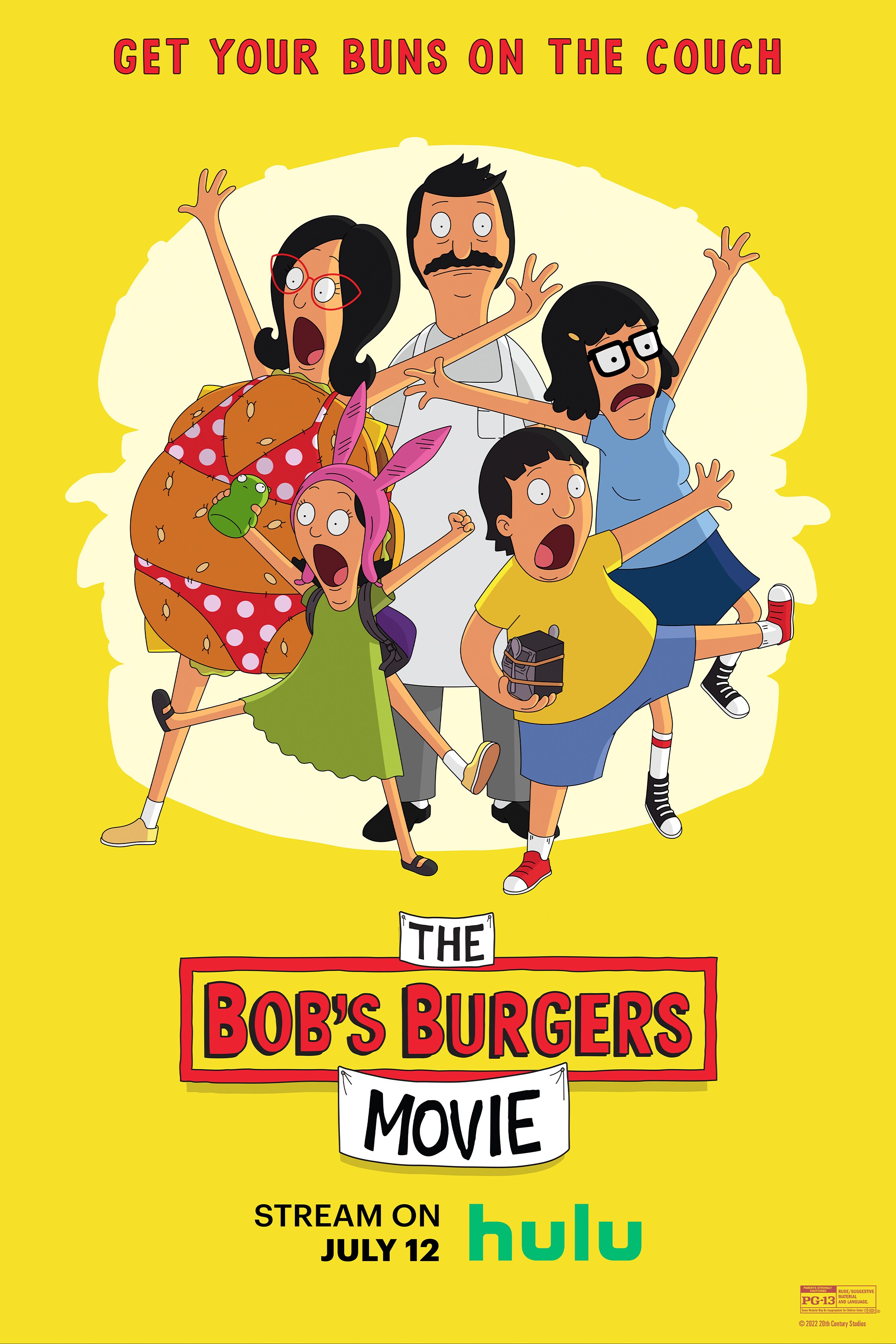 Get your buns on the couch | The Bob's Burgers Movie | Stream on Hulu July 12 | movie poster