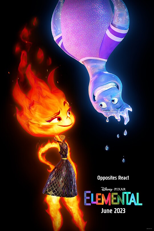 Opposites react | Disney-Pixar | Elemental | June 2023 | movie poster
