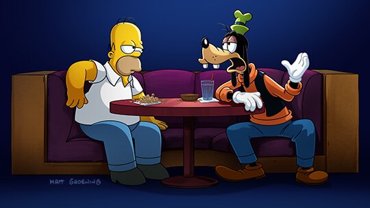 O mundo mágico da Disney em Os Simpsons: quais são os personagens que visitam a Taverna do Moe
