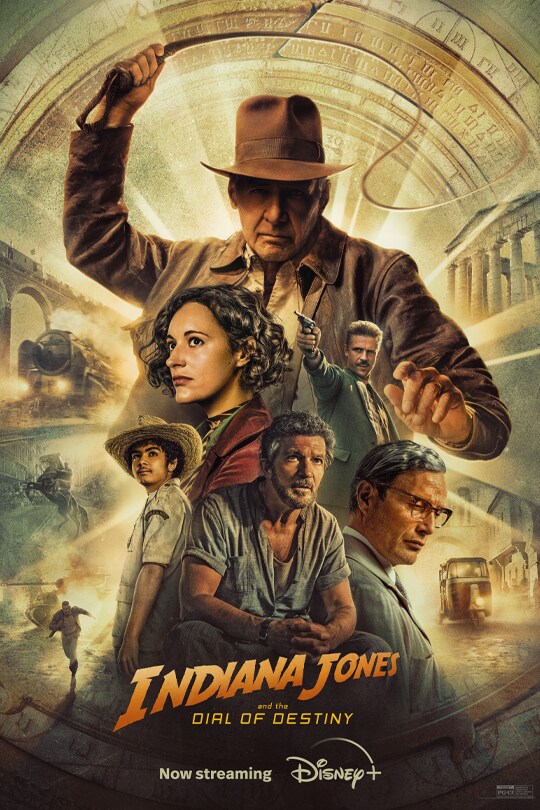 Indiana Jones and the Dial of Destiny | Now streaming | Disney+ | movie poster