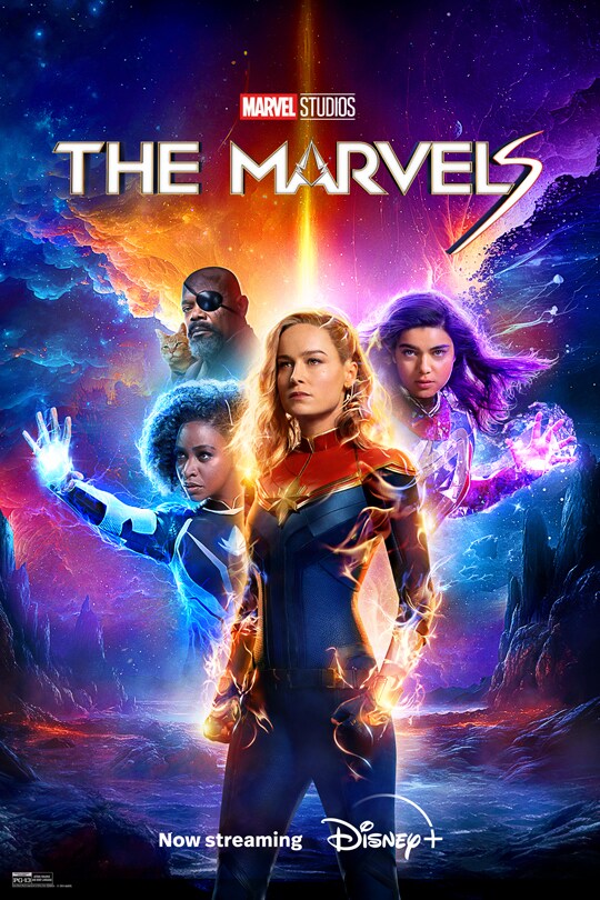 Marvel Studios | The Marvels | Now streaming | Disney+ | movie poster