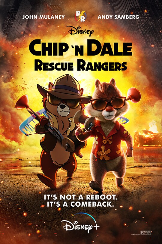 John Mulaney | Andy Samberg | Disney | Chip 'n Dale: Rescue Rangers | It's not a reboot. It's a comeback. | Disney+ | movie poster
