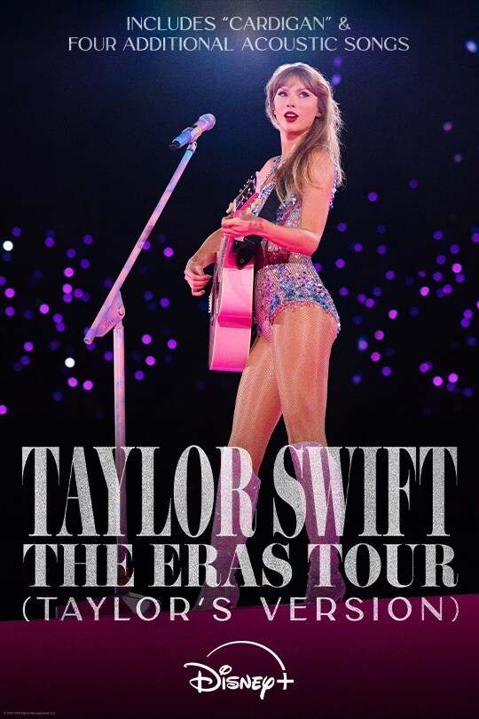 Includes "Cardigan" & four additional acoustic songs | Taylor Swift | The Eras Tour (Taylor's Version) | Disney+ | movie poster