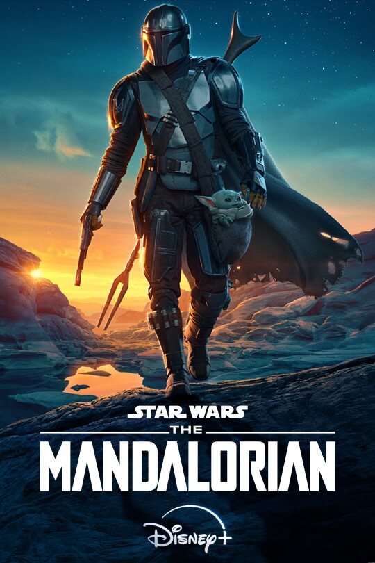 Star Wars: The Mandalorian | Disney+ | Season Two poster image featuring The Mandalorian and The Child
