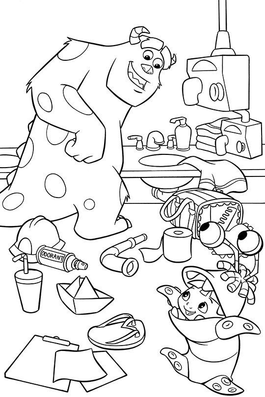 Boo and Sulley Halloween Coloring Sheet