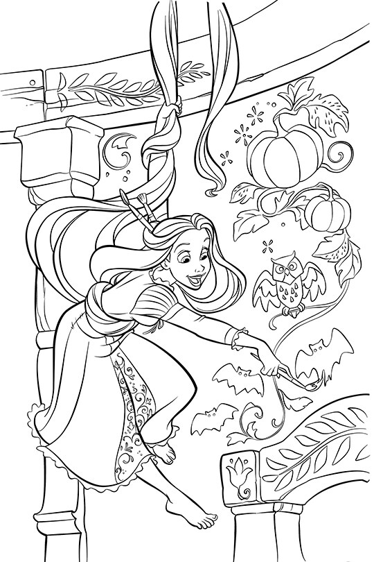 Rapunzel Halloween Coloring Sheet