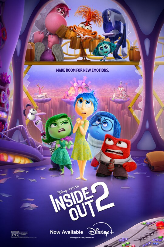 Make room for new emotions. | Disney•Pixar | Inside Out 2 | Now available | Disney+ | Rated PG | movie poster