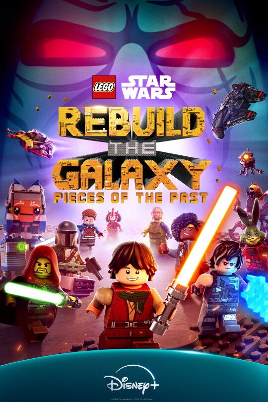 Animated image of LEGO® versions of Jedi Bob, Ahsoka Tano, Jaxxon, and others from the Disney+ Original series, "LEGO® Star Wars: Rebuild the Galaxy - Pieces of the Past | LEGO® Star Wars: Rebuild the Galaxy - Pieces of the Past | Disney+ | movie poster