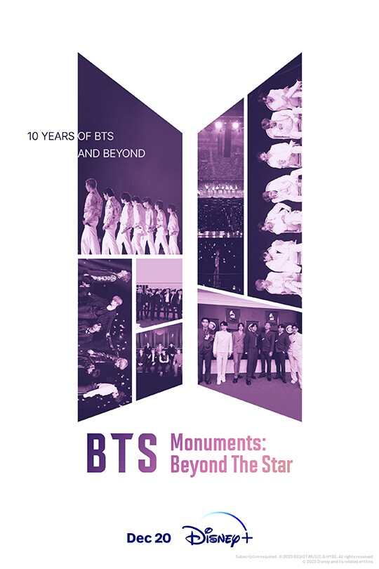 BTS Monuments: Beyond The Star | 10 years of BTS and beyond | Dec 20 | Disney+ | poster
