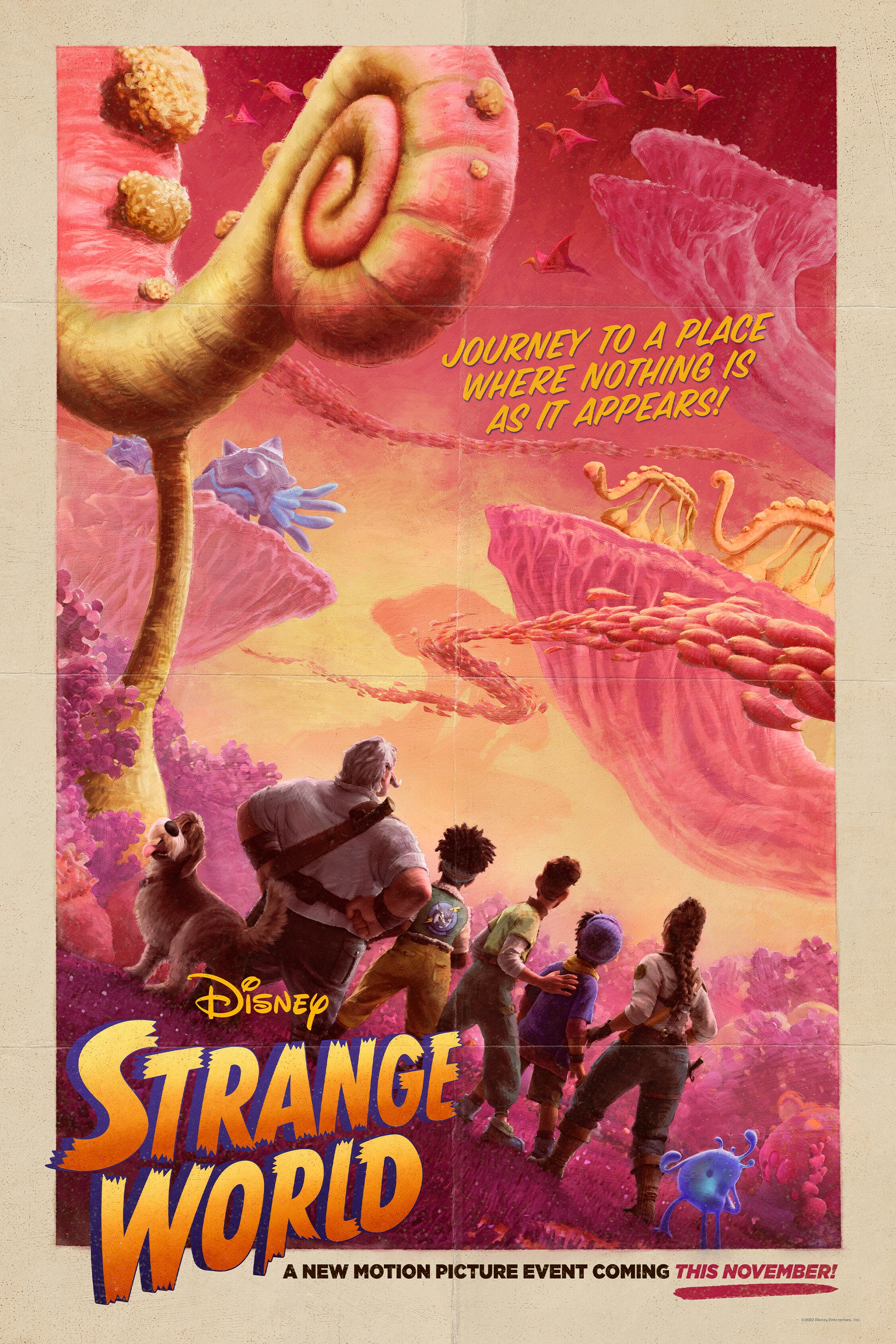 Journey to a place where nothing is as it appears! | Disney | Strange World | A new motion picture event coming this November! | movie poster