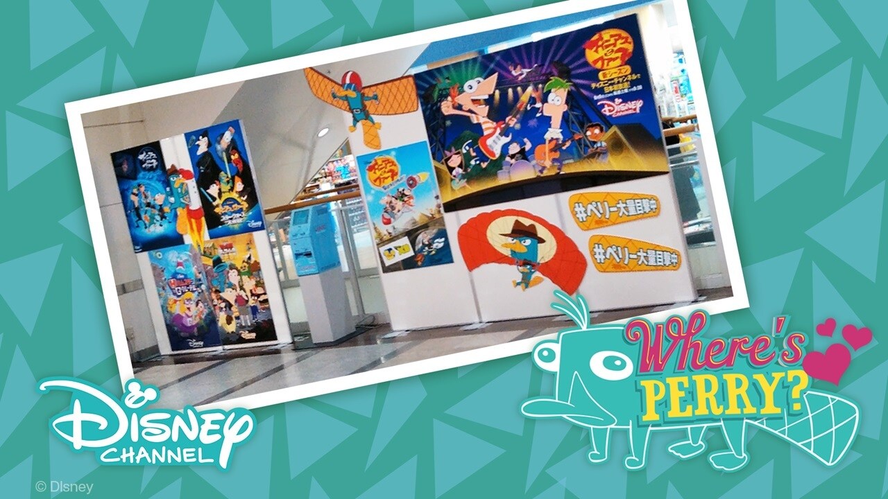 フィニアスとファーブ』イオンレイクタウンmori ディズニーストア前に