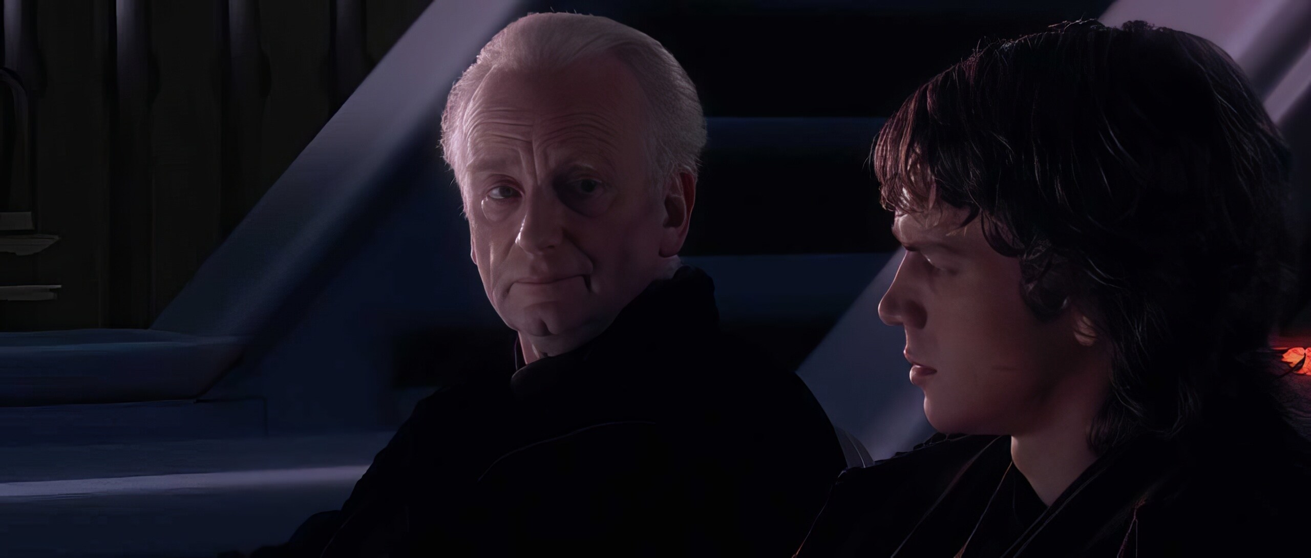 Palpatine and Anakin talk.