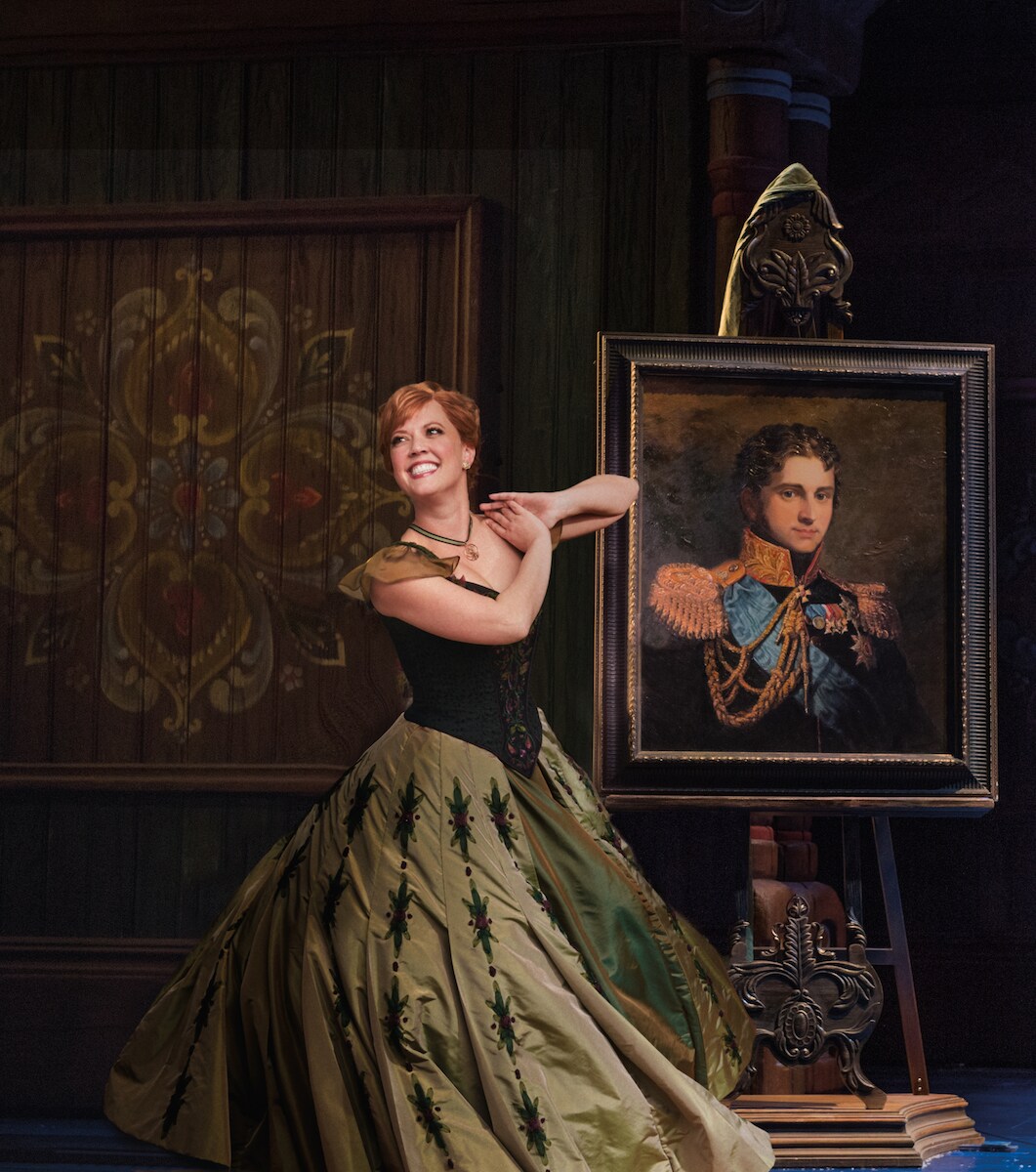 Anna with painting for Frozen on Broadway.