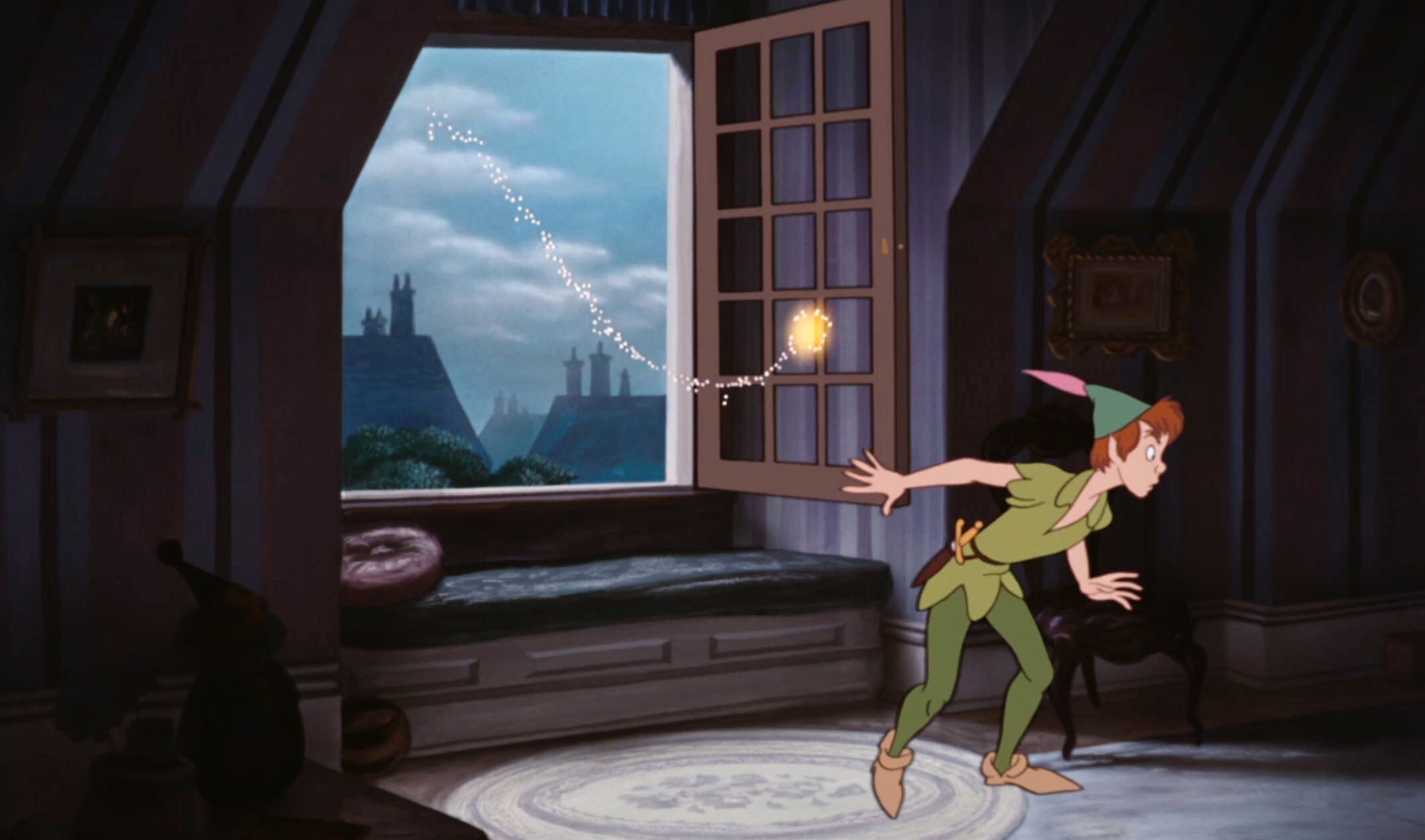 Tinker Bell and Peter Pan in "Peter Pan"