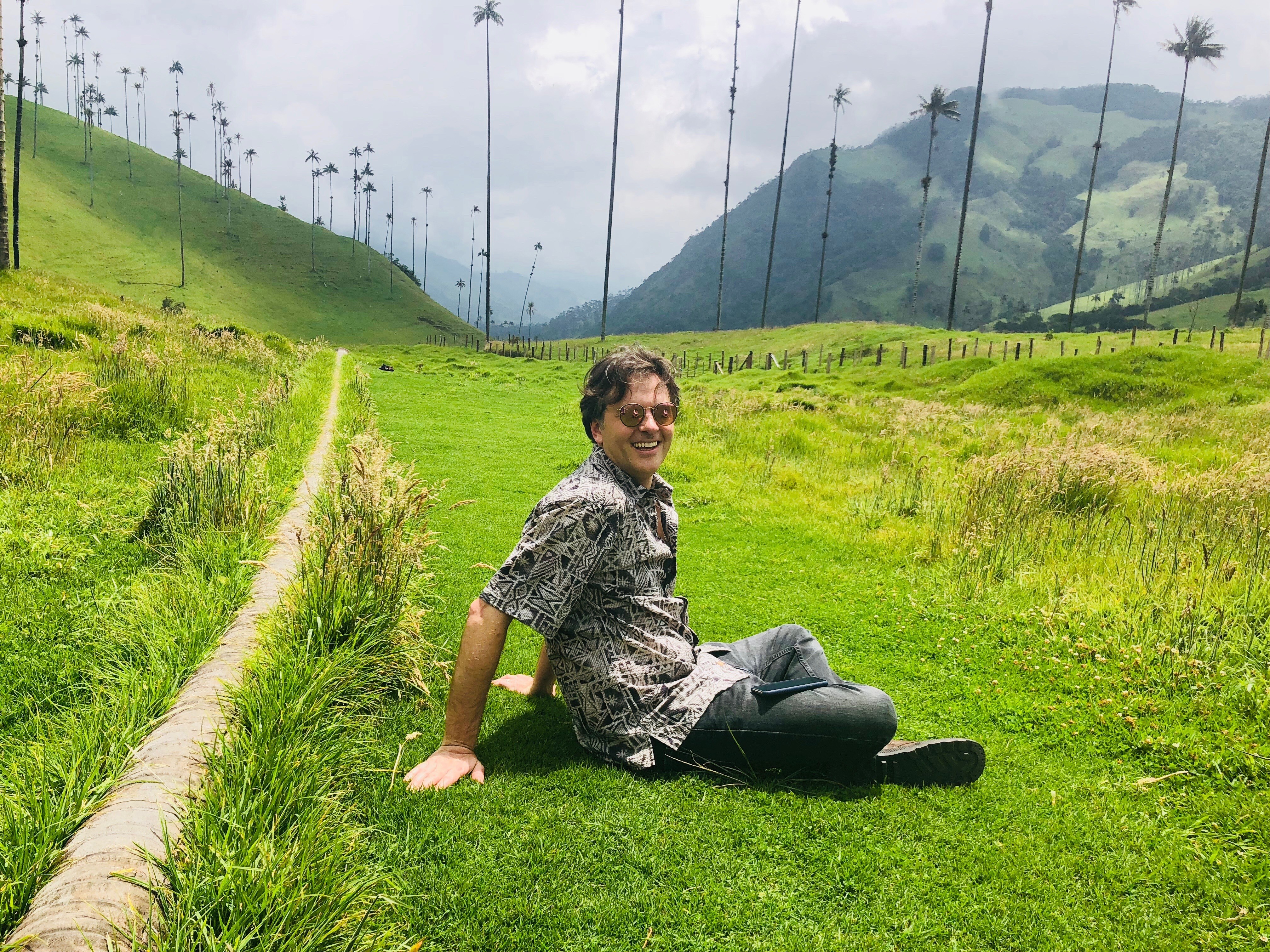 Encanto director Byron Howard visits Valle de Cocora during the filmmakers’ 2018 research trip to Colombia.