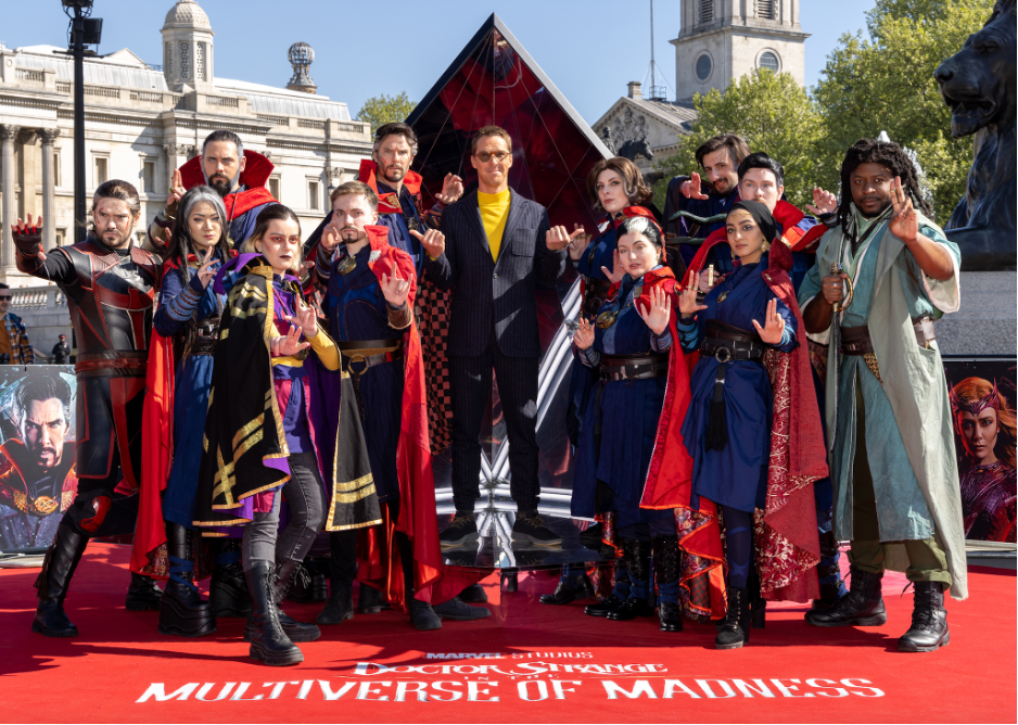 Cosplayers and star of Doctor Strange