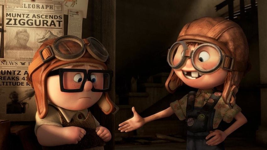 Young Carl and Ellie from the animated movie "UP"