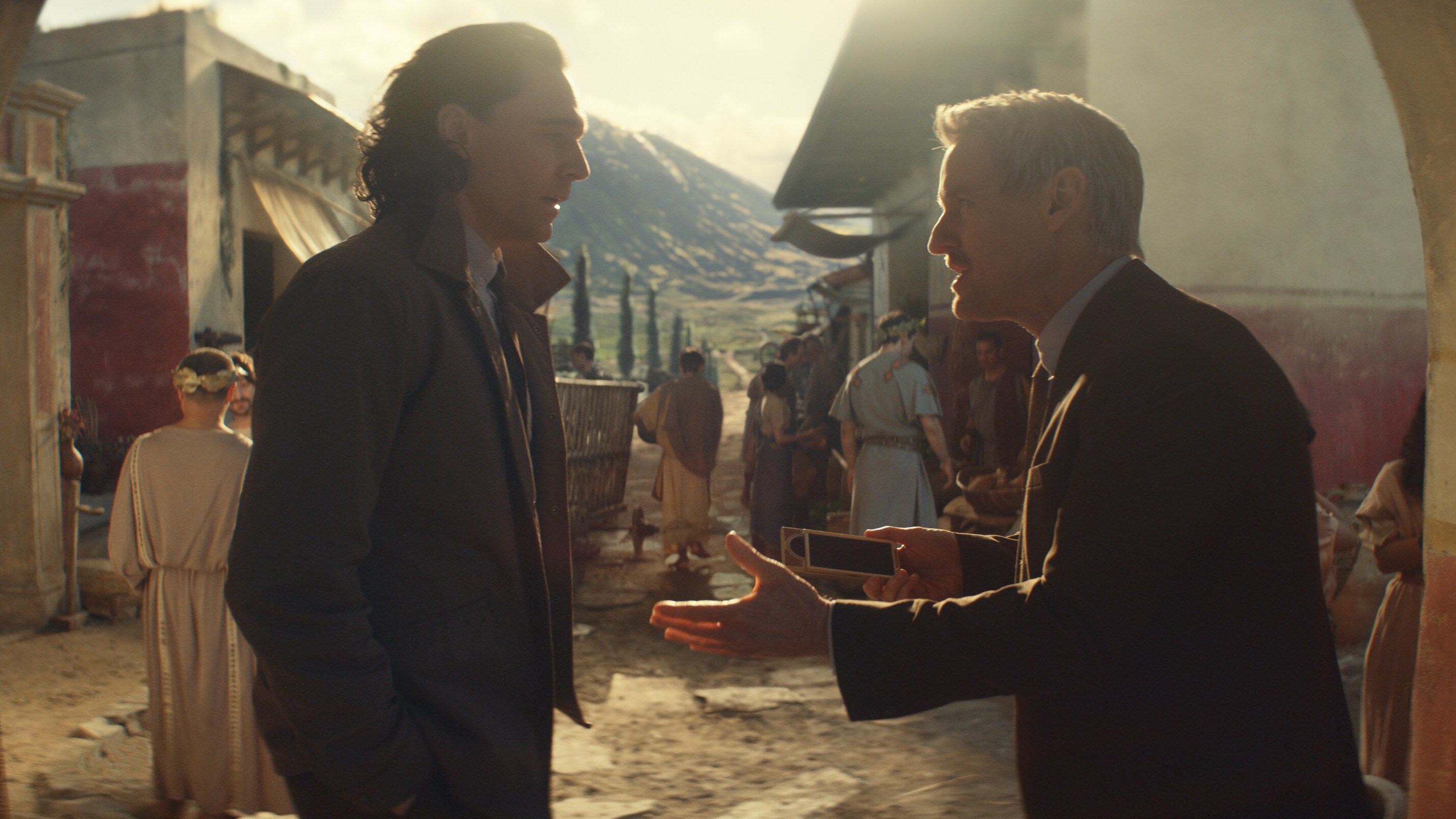 (L-R): Loki (Tom Hiddleston) and Mobius (Owen Wilson) in Marvel Studios' LOKI, exclusively on Disney+. Photo courtesy of Marvel Studios. ©Marvel Studios 2021. All Rights Reserved.