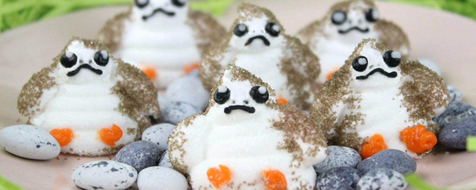 A plate of porg puff desserts.