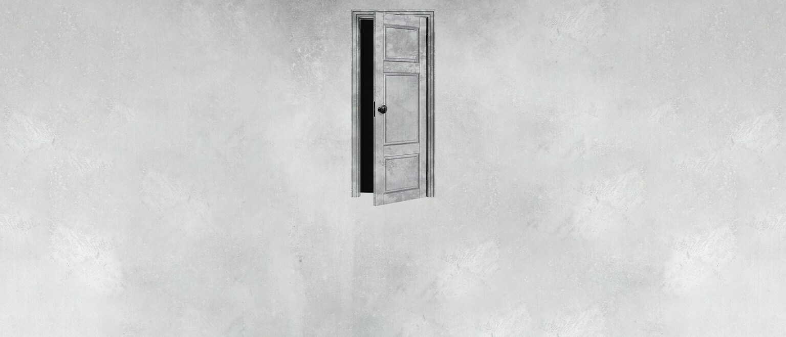 Image of a partial opened door floating from the 20th Century Studios movie, 'The Boogeyman."