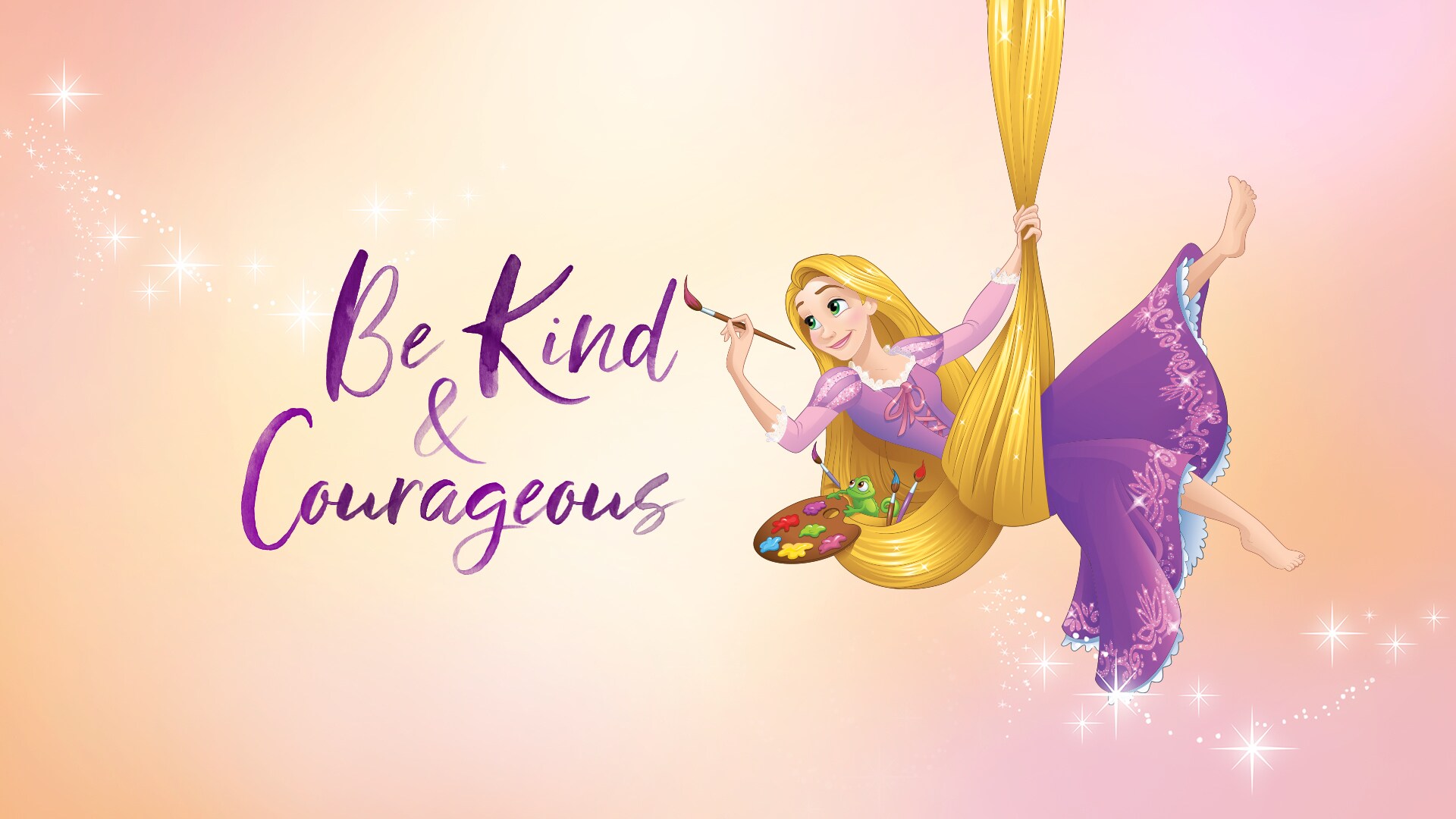 Rapunzel - "Be Kind & Courageous" - Downloadable Desktop Wallpaper