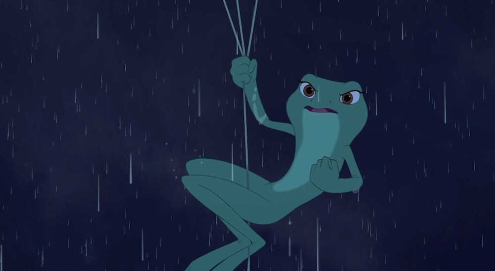 Princess Tiana as a frog