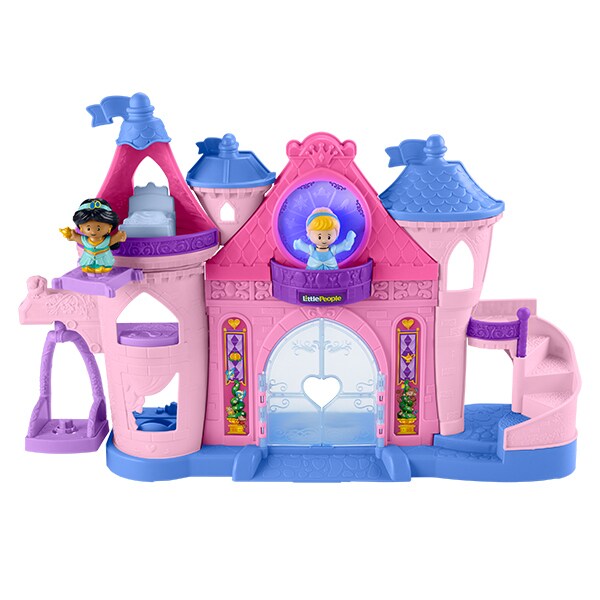 Product photo of the Disney Princess Magical Lights & Dancing Castle Fisher Price castle toy.