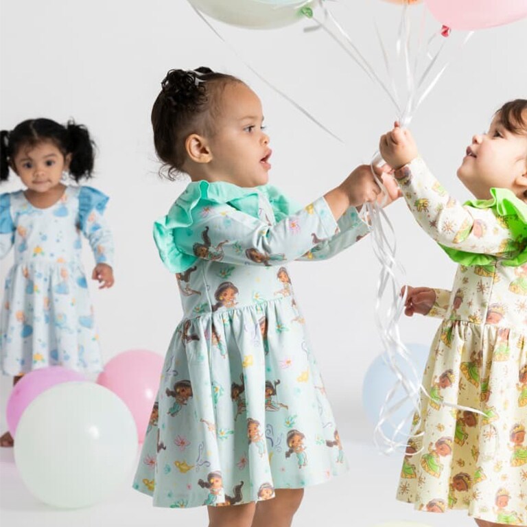 Image of toddlers wearing the Disney Princess Collection from Monica + Andy