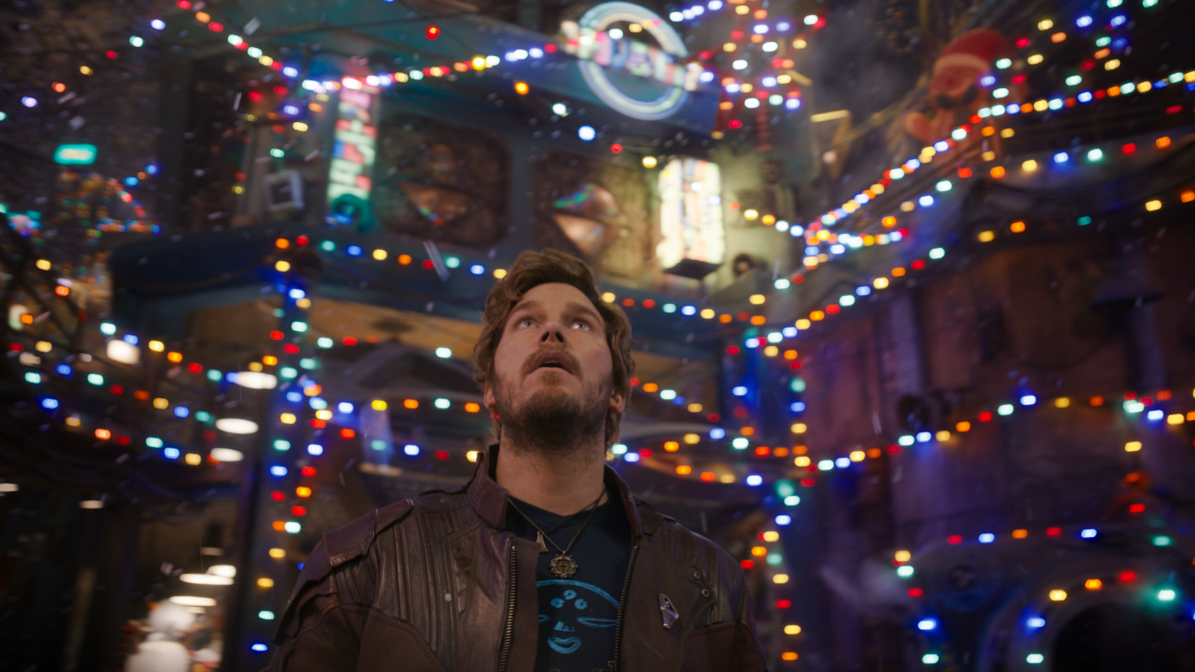 Chris Pratt as Peter Quill/Star-Lord in Marvel Studios' THE GUARDIANS OF THE GALAXY: HOLIDAY SPECIAL, exclusively on Disney+. Photo courtesy of Marvel Studios. © 2022 MARVEL.