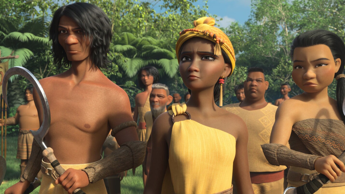 As an evil force threatens the kingdom of Kumandra, it is up to warrior Raya to leave her Heart Lands home and track down the legendary last dragon to help stop the villainous Druun. © 2020 Disney. All Rights Reserved.