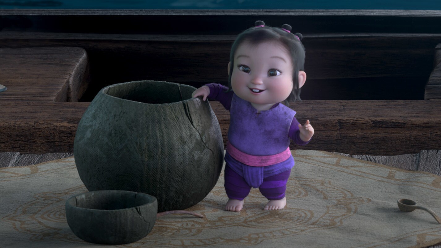 RAYA AND THE LAST DRAGON - Noi is a thieving toddler with a band of Ongis. © 2020 Disney. All Rights Reserved.