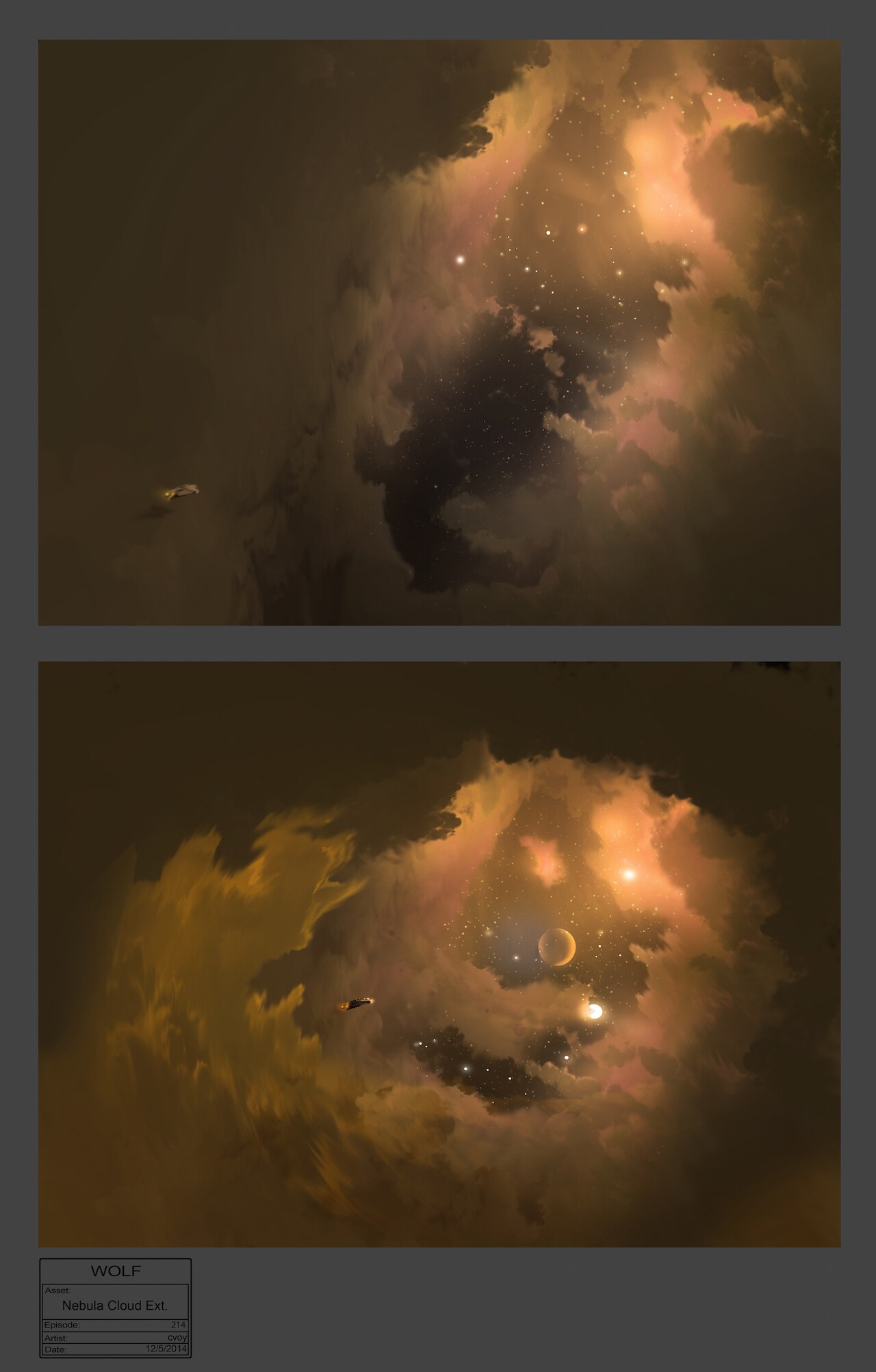 Nebula cloud exterior illustration by Chris Voy. 