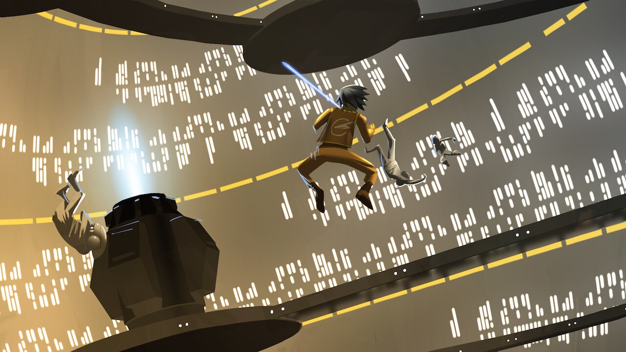 Chopper turns off the gravity digital lighting concept painting. 