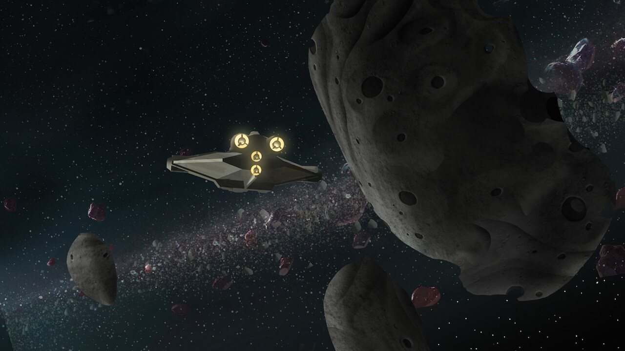 The Ghost in the asteroid belt digital lighting concept painting. 