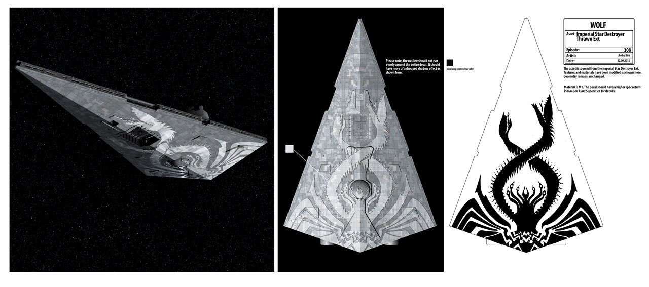 Thrawn's imperial star destroyer exterior illustration by Andre Kirk. 